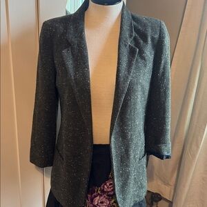 silence + noise Green & Black Speckled Open-Front Blazer
